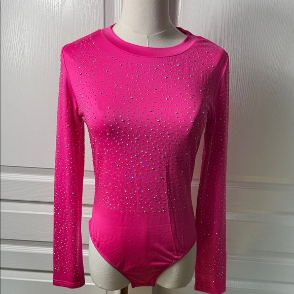 Pink Rhinestone Embellished Women's Top - Picture 3 of 8